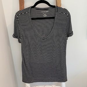 American Eagle Striped Drapey Tee (Black, M)